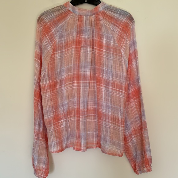Anthropologie Cloth and Stone Plaid Blouse NWOT Size Large - Picture 5 of 6